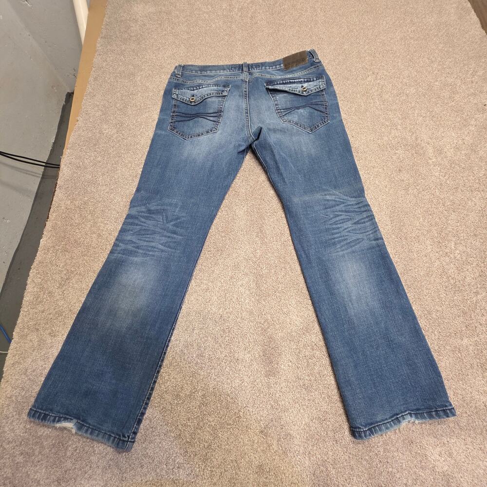 Express Jeans Kingston Boot Cut Classic Fit 36x32 Medium Wash Denim faded